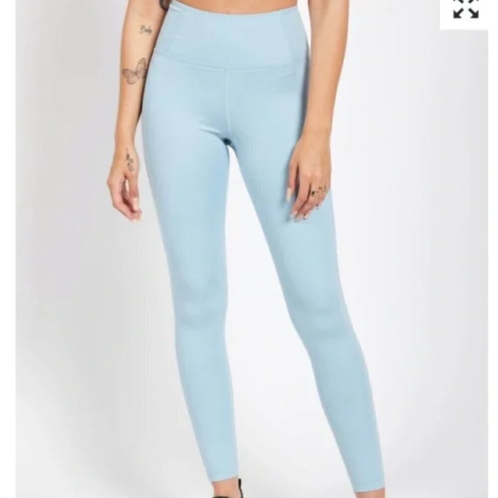Girlfriend Collective high-rise 7/8 length leggings sky blue